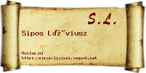 Sipos Líviusz névjegykártya