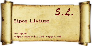 Sipos Líviusz névjegykártya