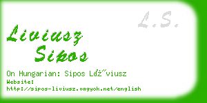 liviusz sipos business card